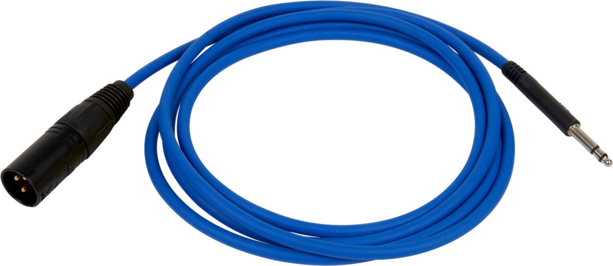 Picture of Bittree BIT-BPCXM4806110 0.25 in. 110 Ohm XLR Male to TT Bantam Longframe Patch Cable, Blue