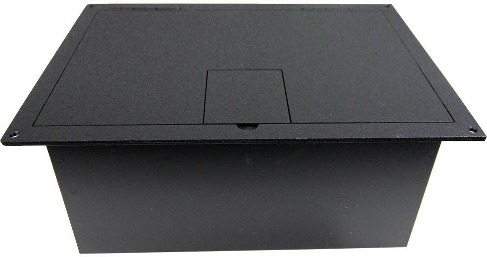 FL-1500-BLK Floor Box with Hinged Door Sandtex Paint, Black