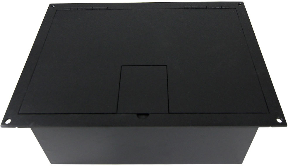 FL-1550-BLK NON-UL 4 Gang Stage Floor Box, Black Sandtex
