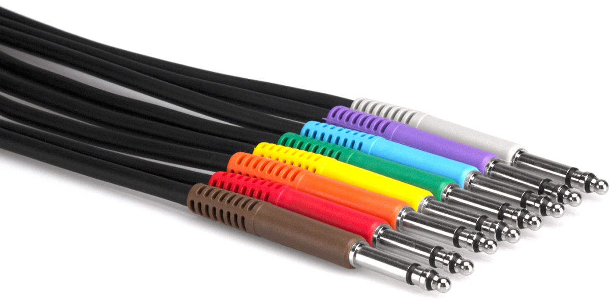 Hosa Technology HOSTTS890 3 ft TT TRS to Same Hosa Balanced Patch Cables  Pack of 8