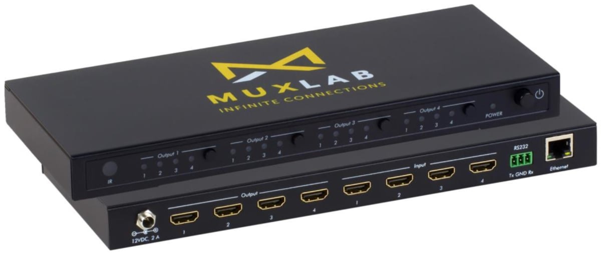 MUX-100508 4x4 4K60 4-4-4 HDMI Matrix Switch