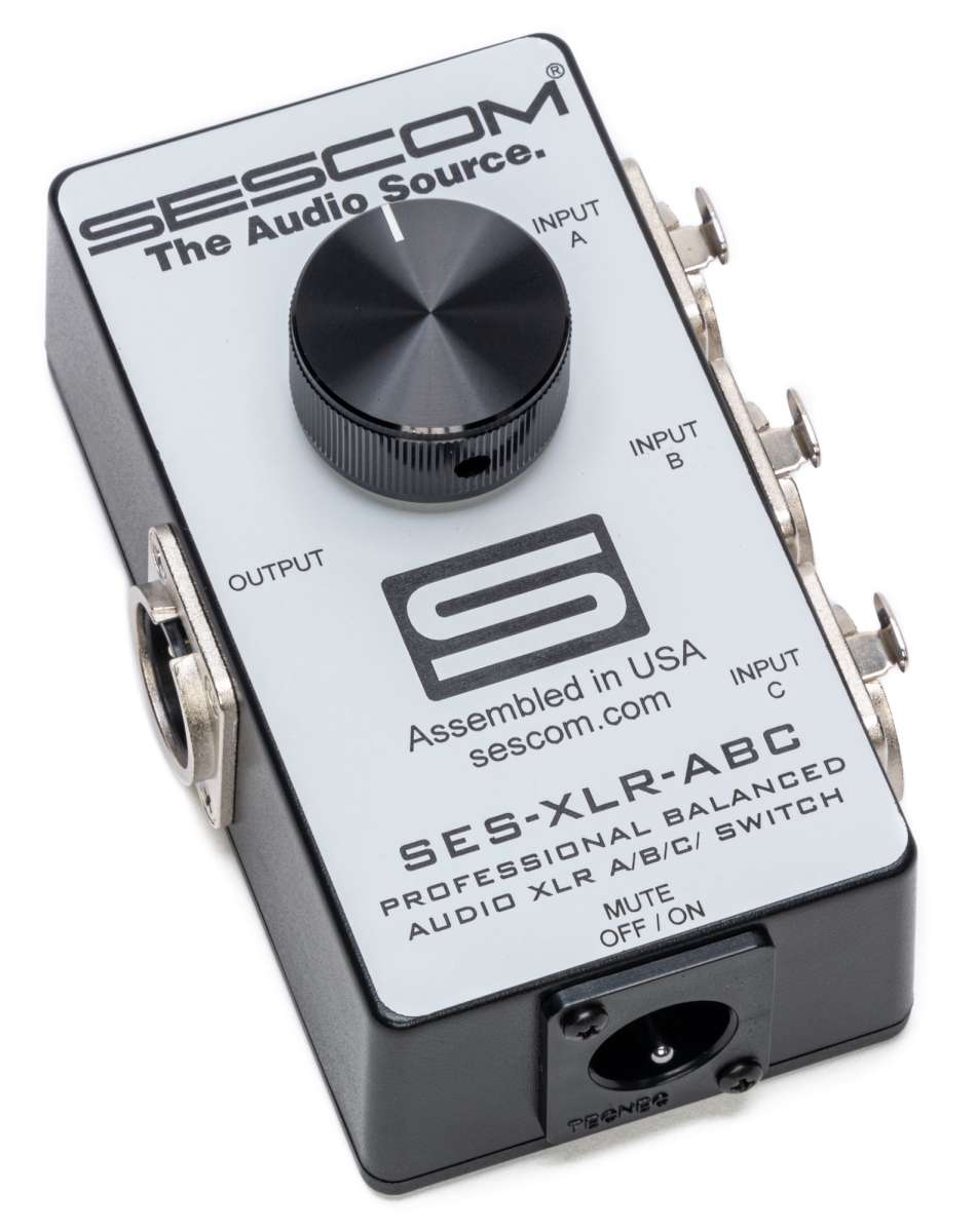 SES-XLR-ABC Professional Grade Balanced Audio Passive XLR A & B & C Switch