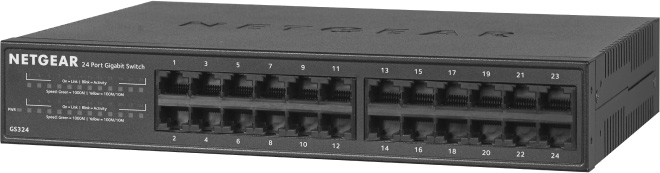 Picture of Netgear NG-GS324-200NAS 24-Port Gigabit Ethernet Unmanaged Switch Desktop & Rackmount GS324