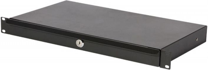 Locking Rack Drawer - Black - 1U - Secure Storage Solution