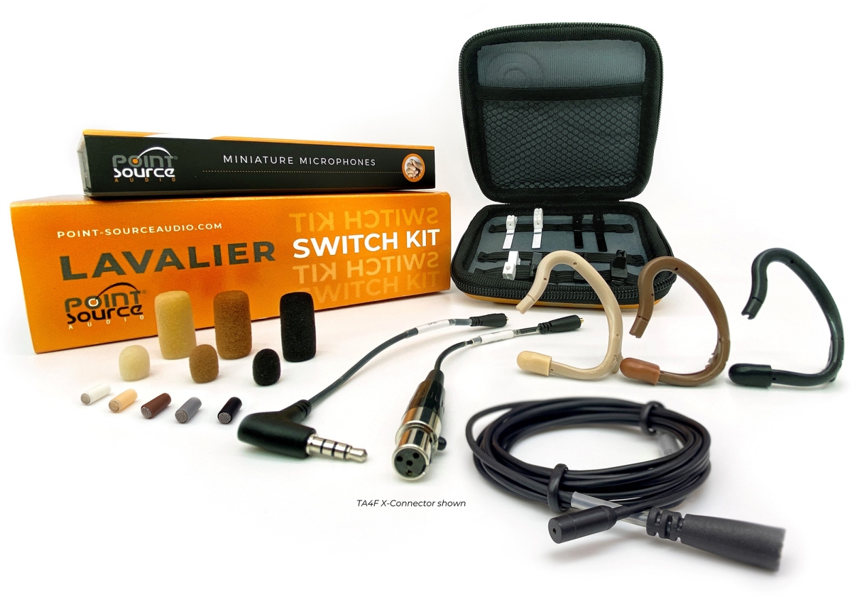 CO-8WL-KIT-XSHBL Switch Kit - Series Omni Low Sensitivity Lavalier Mic & ACCs Set with Organizer for Shure, Black