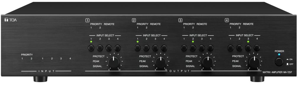 TOA Electronics TOA-MA-725F-AM 4 x 250W Matrix Mixer-Amp with DSP & Ethernet Access