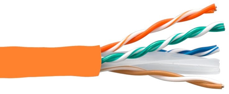 Picture of Connectronics CTX-10X8217THCMR 1000 ft. 550MHz CAT6 Ethernet Cable, Orange