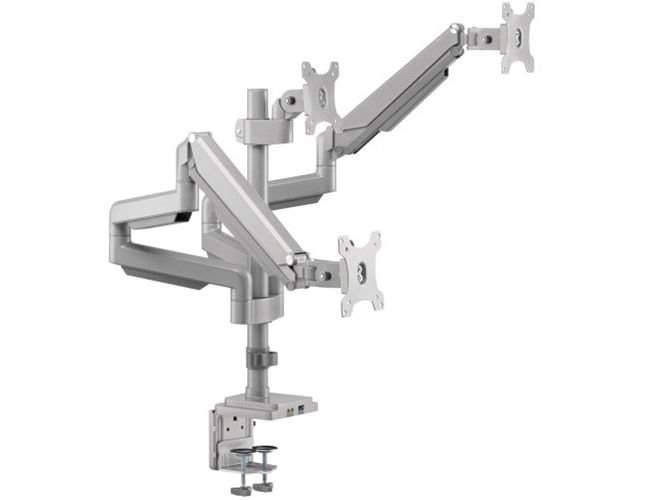 Tripp Lite TRL-DDR1730TAL 17-30 in. Triple-Display Flex-Arm Desktop Clamp for Flatscreen Displays USB & Audio Ports - Aluminum