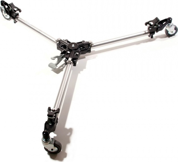 Picture of Manfrotto MAN-181 Folding Auto Dolly for Twin Spiked Metal Feet Tripods&#44; Silver