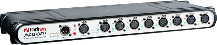 Picture of Pathway Connectivity Solutions P9018 DMX Repeater with 8 Way & Front RJ45 Ethercon