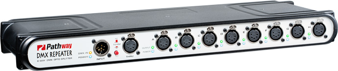 P9018 DMX Repeater with 8 Way & Front RJ45 Ethercon