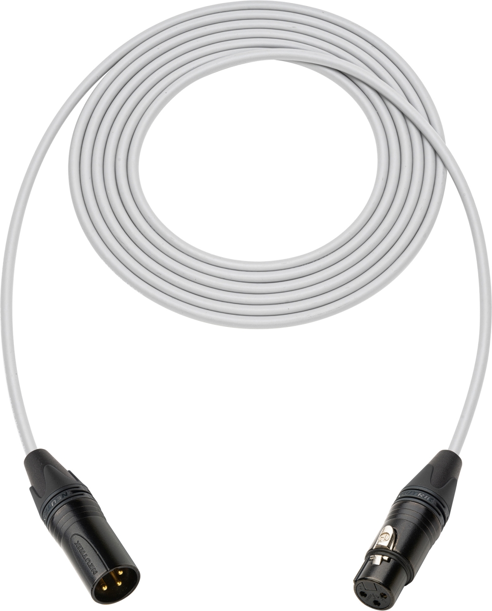 SC75XXJWE-B 75 ft. Canare Star-Quad Microphone Cable with Black & Gold XLR Connectors, White