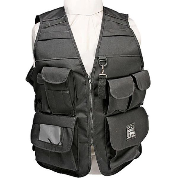 Portabrace PBR-VV-LBL Video Vest with 23 Pockets, Black - Large