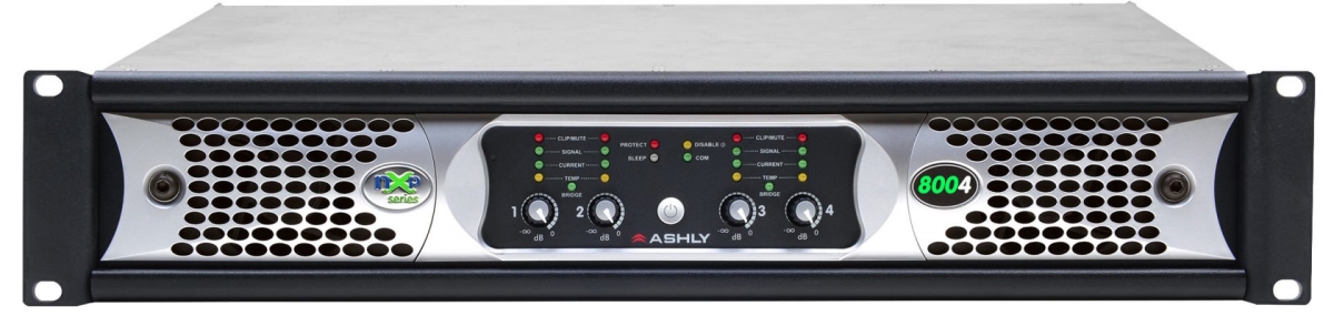 Picture of Ashly Audio ASH-NXP8004 Network Multi-Mode Power Amplifier 4 x 800W at 2&#44; 4 & 8 Ohms or 25V-70V with Protea DSP