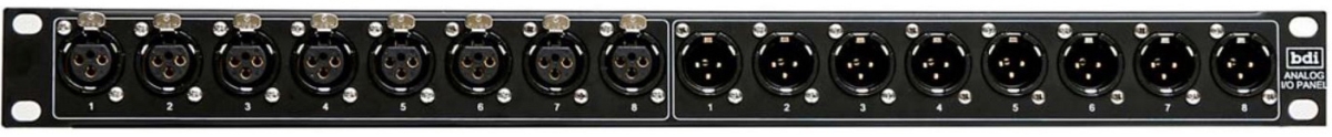 Picture of Broadcast Devices BDI-AIP-100 19 in. Analog XLR I-O Audio Interface Panel with 1 Set of 8 XLR Female & 8 XLR Male Connectors