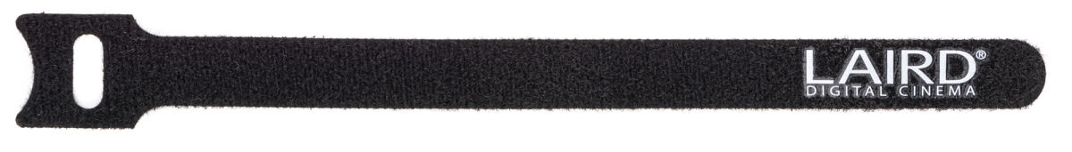 LDC-HKNLP-500PK 12 x 180 mm Hook & Loop Cable Wrap Black with White Logo, Pack of 500