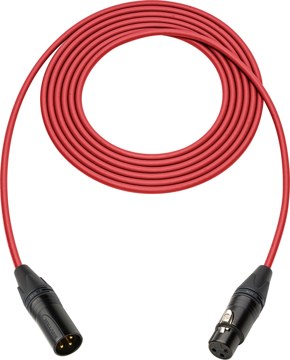 SC100XXJRD-B 100 ft. Canare Star-Quad Microphone Cable with Black & Gold XLR, Red