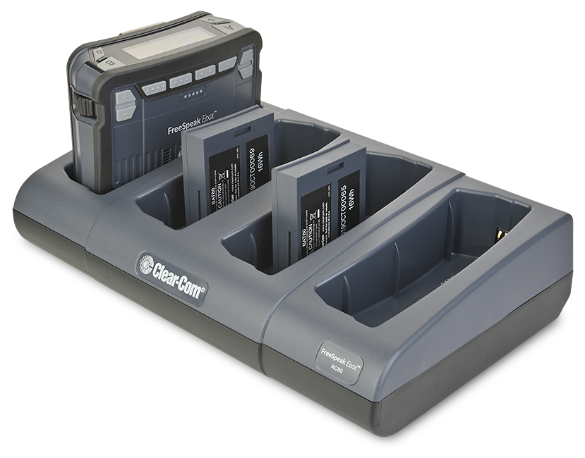 Picture of Clear-Com Communication System CLCM-AC80 FreeSpeak Edge 4-Bay Intercom Drop in Beltpack Battery Charger