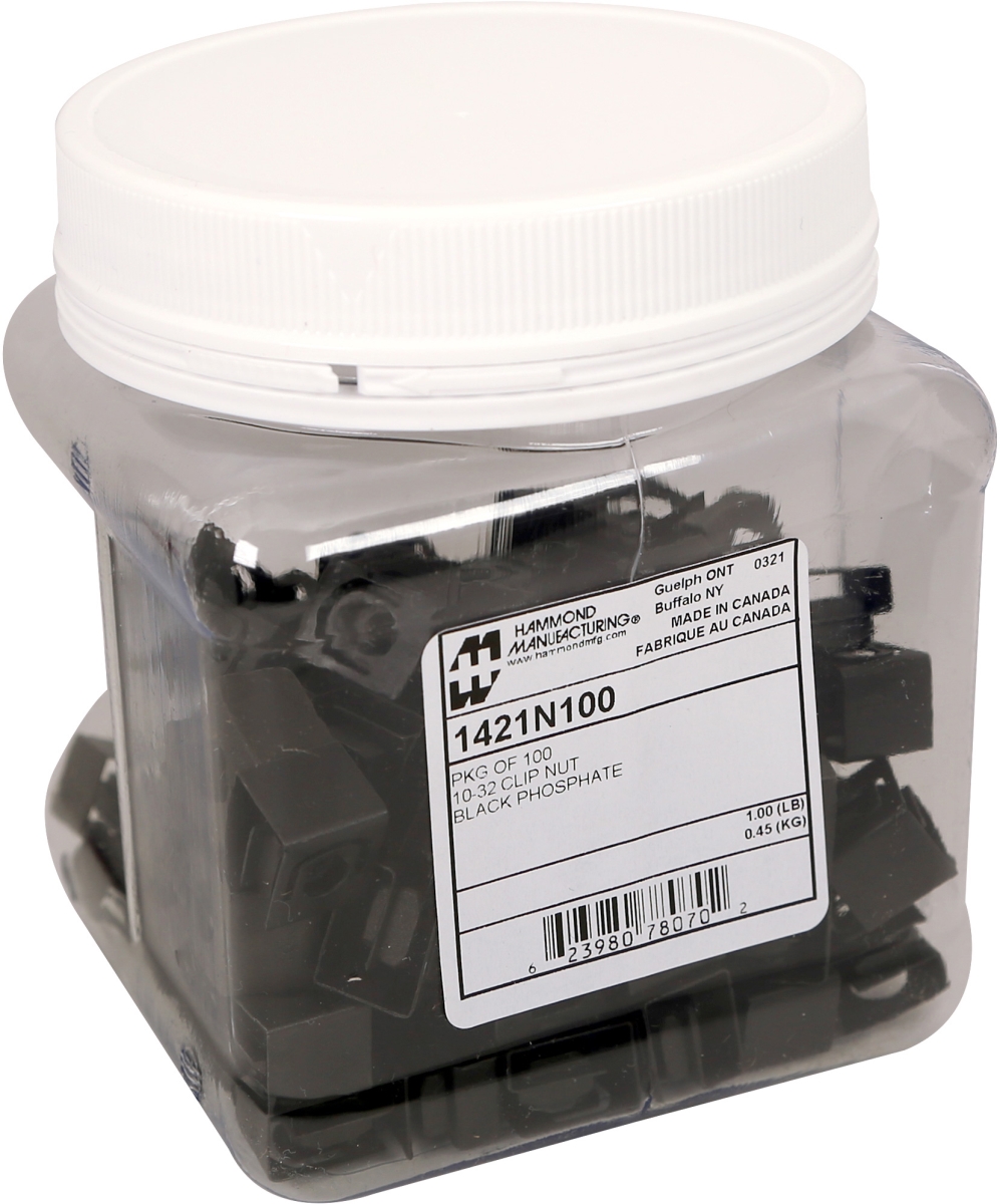 HMND-1421N100 Clip Nut in Plastic Jar, Black