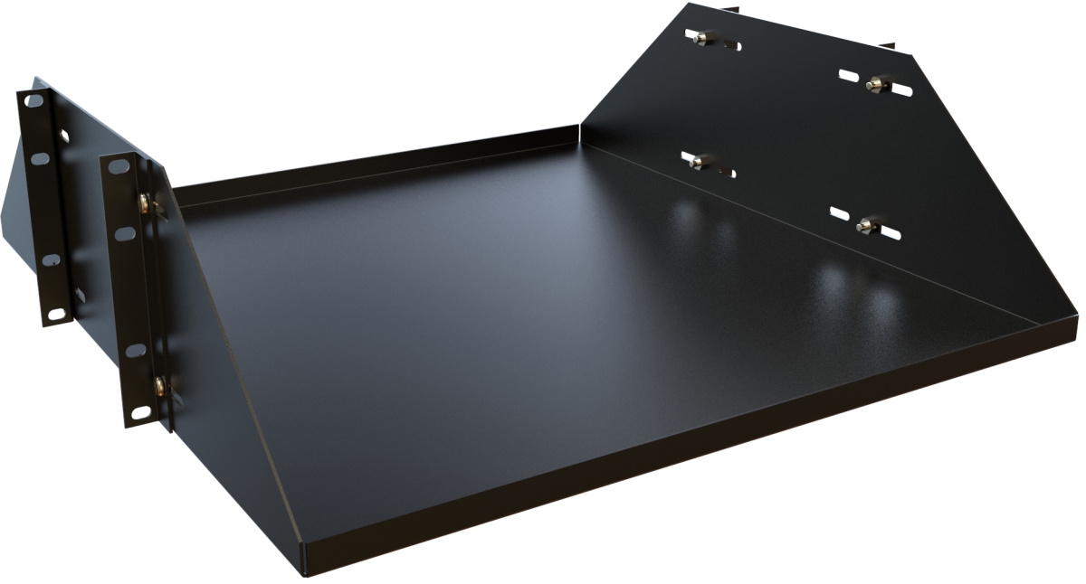 HMND-DNRMU19BK1 5.25 x 19 x 19 in. 3RU Solid Battery Shelf, Black