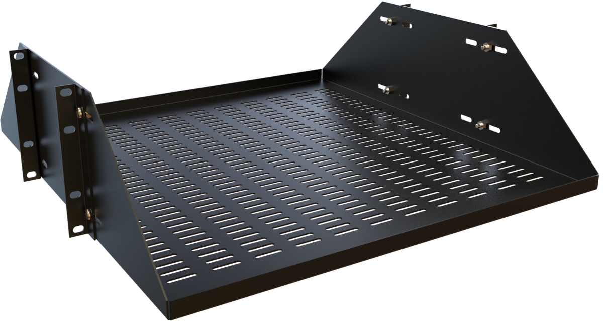 HMND-DNRMV19BK1 5.25 x 19 x 19 in. 3RU Solid Battery Shelf, Black