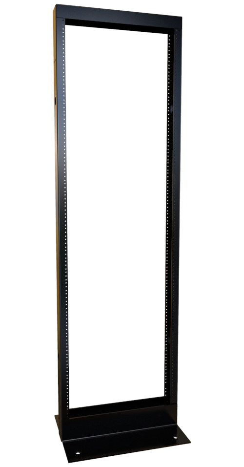 HMND-DNRR63HDW 69.13 x 20 in x 15 in. 36RU 2 Post 10-32 Doubletapped Welded Open Frame Rack, Black