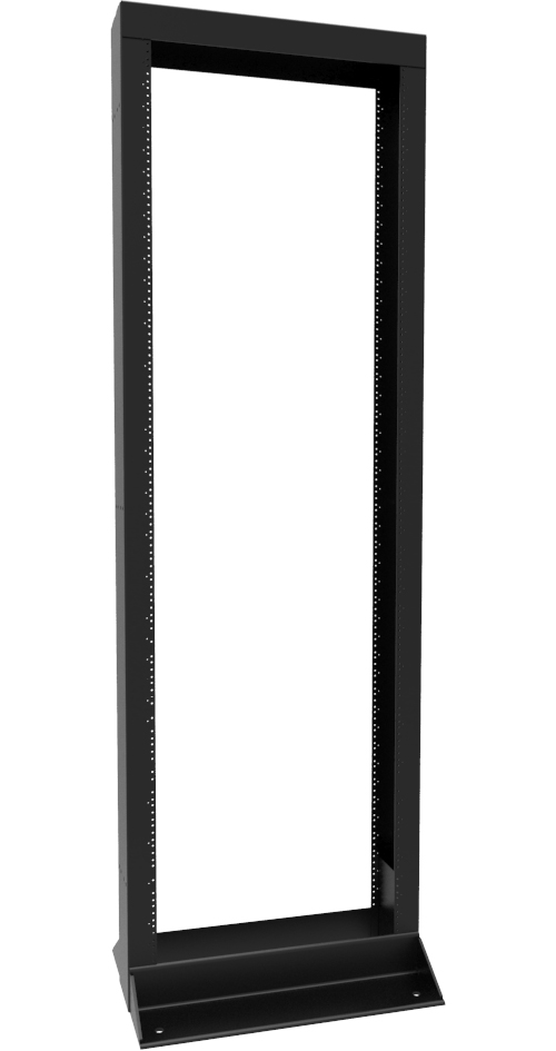 HMND-DRZ42377 23 in. 44RU Seismic Zone-4 10-32 Double Tapped 2 Post Rack, Black