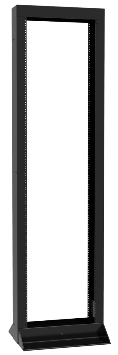 HMND-DRZ477 44RU 2-post Seismic Zone-4 10-32 Double Tapped Rack, Black