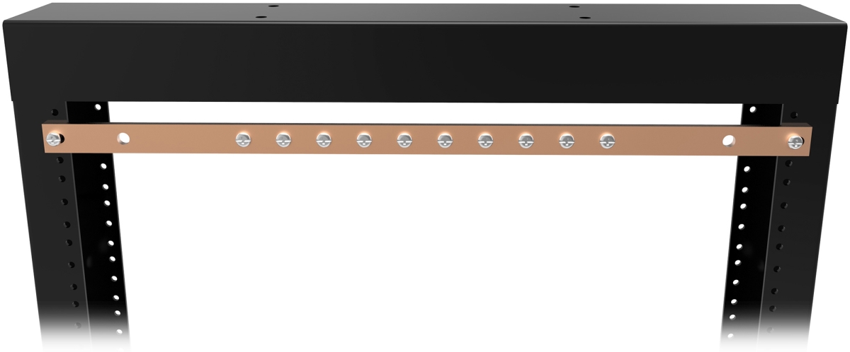 HMND-GRDBAR19 19 in. Rack Mount Busbar, Black