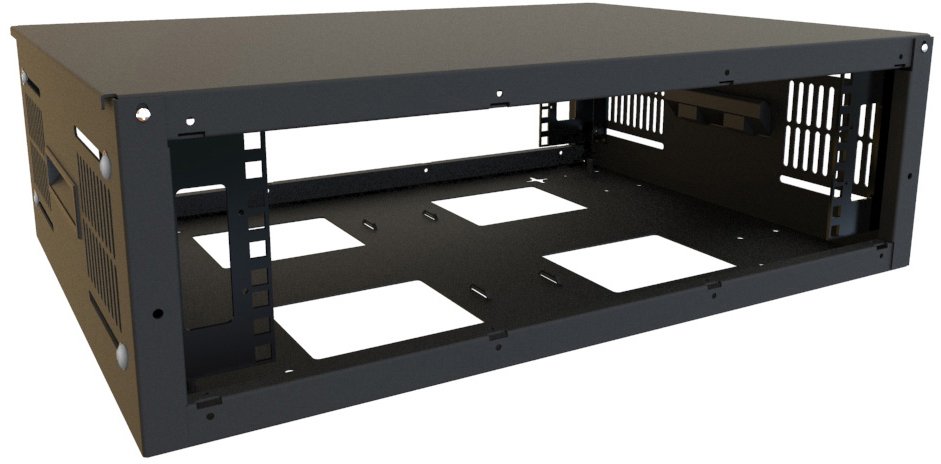 HMND-SDC243U17BK 7.47 x 24 x 17.5 in. 3RU Multiuse Cabinet, Black