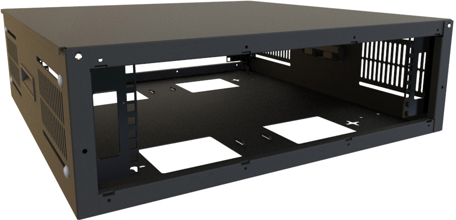 HMND-SDC243U24BK 7.47 x 24 x 24.5 in. 3RU Multiuse Cabinet, Black