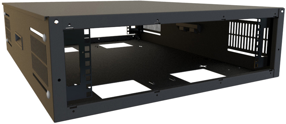HMND-SDC243U31BK 7.47 x 24 x 31.5 in. 3RU Multiuse Cabinet, Black