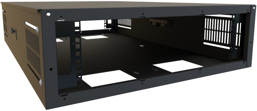 HMND-SDC243U36BK 7.47 x 24 x 36 in. 3RU Multiuse Cabinet, Black