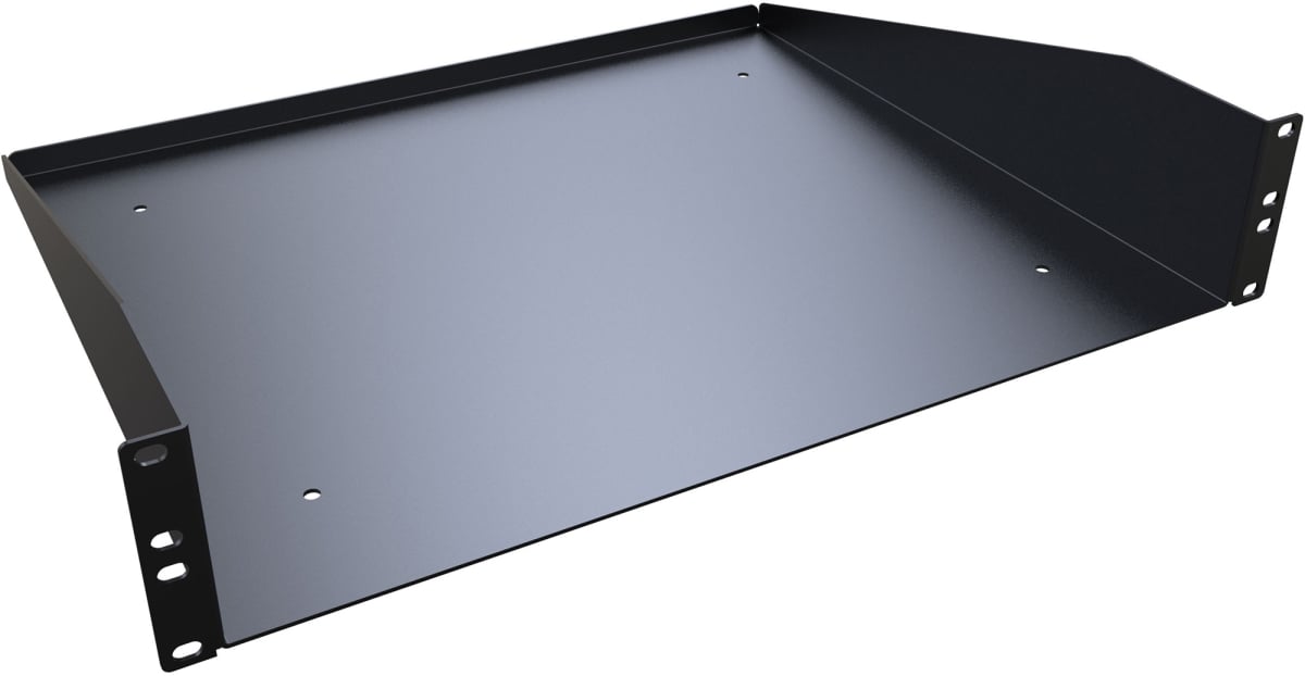 RASU190315BK1 3.5 x 19.3 x 15 in. 2RU Solid Rack Shelf, Black