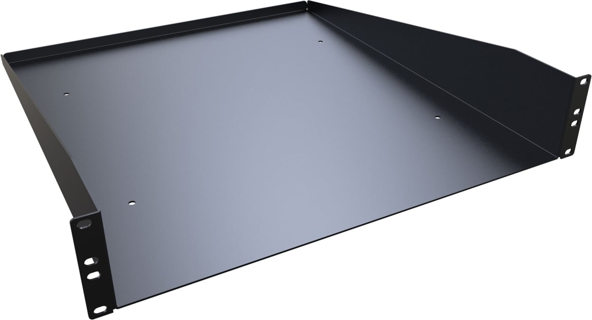 RASU190320BK1 3.5 x 19.3 x 20 in. 2RU Solid Rack Shelf, Black