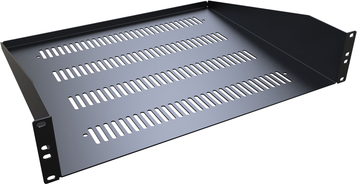 RASV190315BK1 1.75 x 19.3 x 15 in. 2RU Vented Rack Shelf, Black