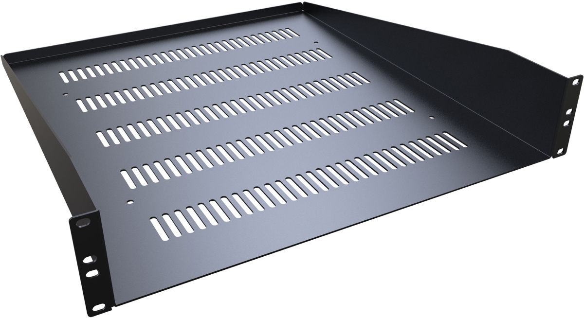 RASV190320BK1 1.75 x 19.3 x 20 in. 2RU Vented Rack Shelf, Black