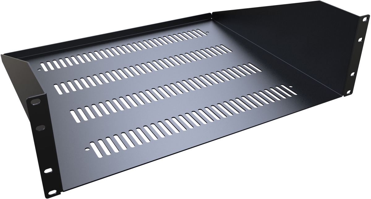 RASV190515BK1 1.75 x 19.3 x 15 in. 3RU Vented Rack Shelf, Black