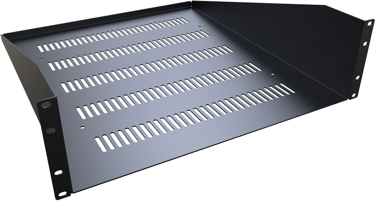 RASV190520BK1 1.75 x 19.3 x 20 in. 3RU Vented Rack Shelf, Black