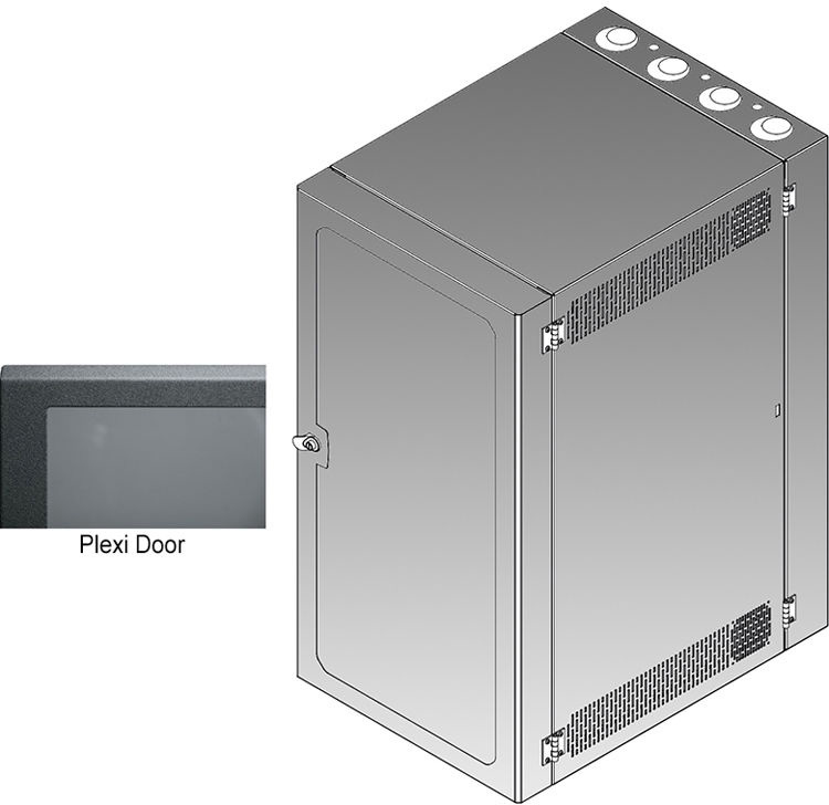 MAP-CWR-18-36PD4 36 in. 18RU Cabling Wall Mount Rack with Deep Plexi Front Door