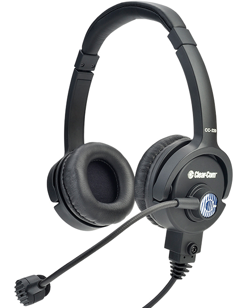 Picture of Clear-Com CLCM-CC-220-MD4 Lightweight Double on Ear Intercom Headset with Dynamic Mic & 4 Pin Male Mini Din Connector&#44; Black