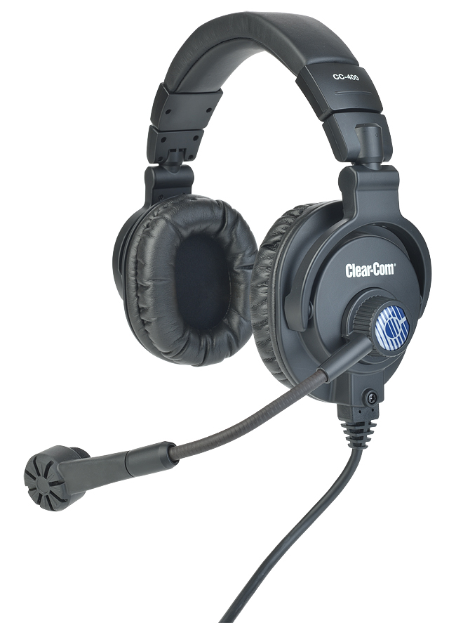 Picture of Clear-Com CLCM-CC-400-MD4 Medium Weight Double On Ear Intercom Headset with Dynamic Mic & 4 pin Male Mini Din Connector&#44; Blue