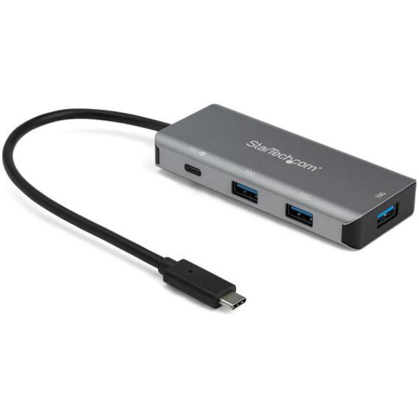 ST-HB31C3A1CPD3 4 Port USB C Hub with Power Delivery, Black & Space Gray