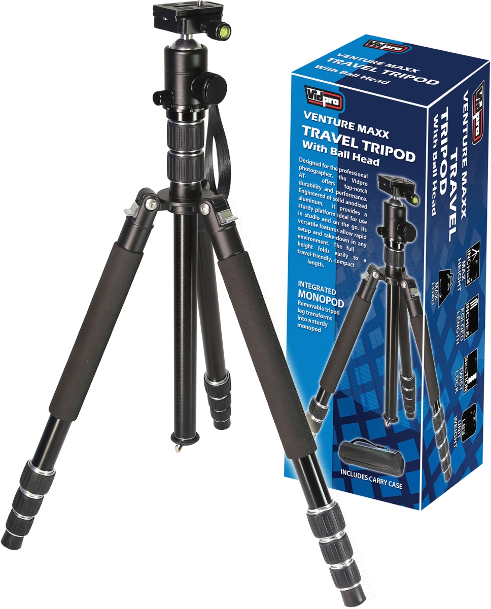 Picture of Vidpro VDP-AT-77 77 in. Professional Aluminum Travel Tripod with Ball Head