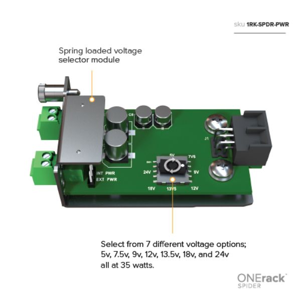 TV1-1RK-SPDR-PWR Additional Voltage Selector Module for Use with Onerack Spider