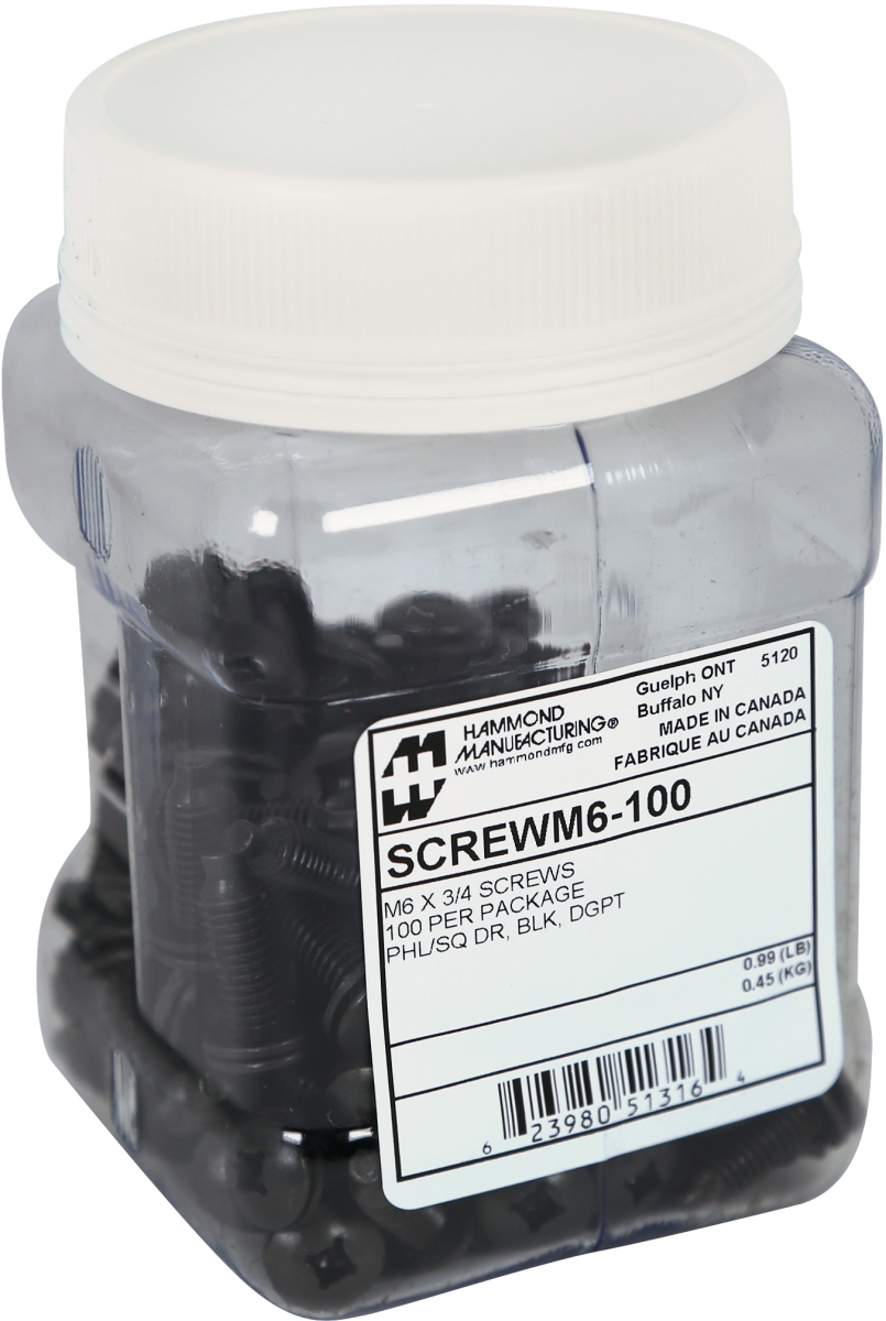 Picture of Hammond HMND-SCREWM6-100 M6 Rack Screws & Nylon Washers - Pack of 100