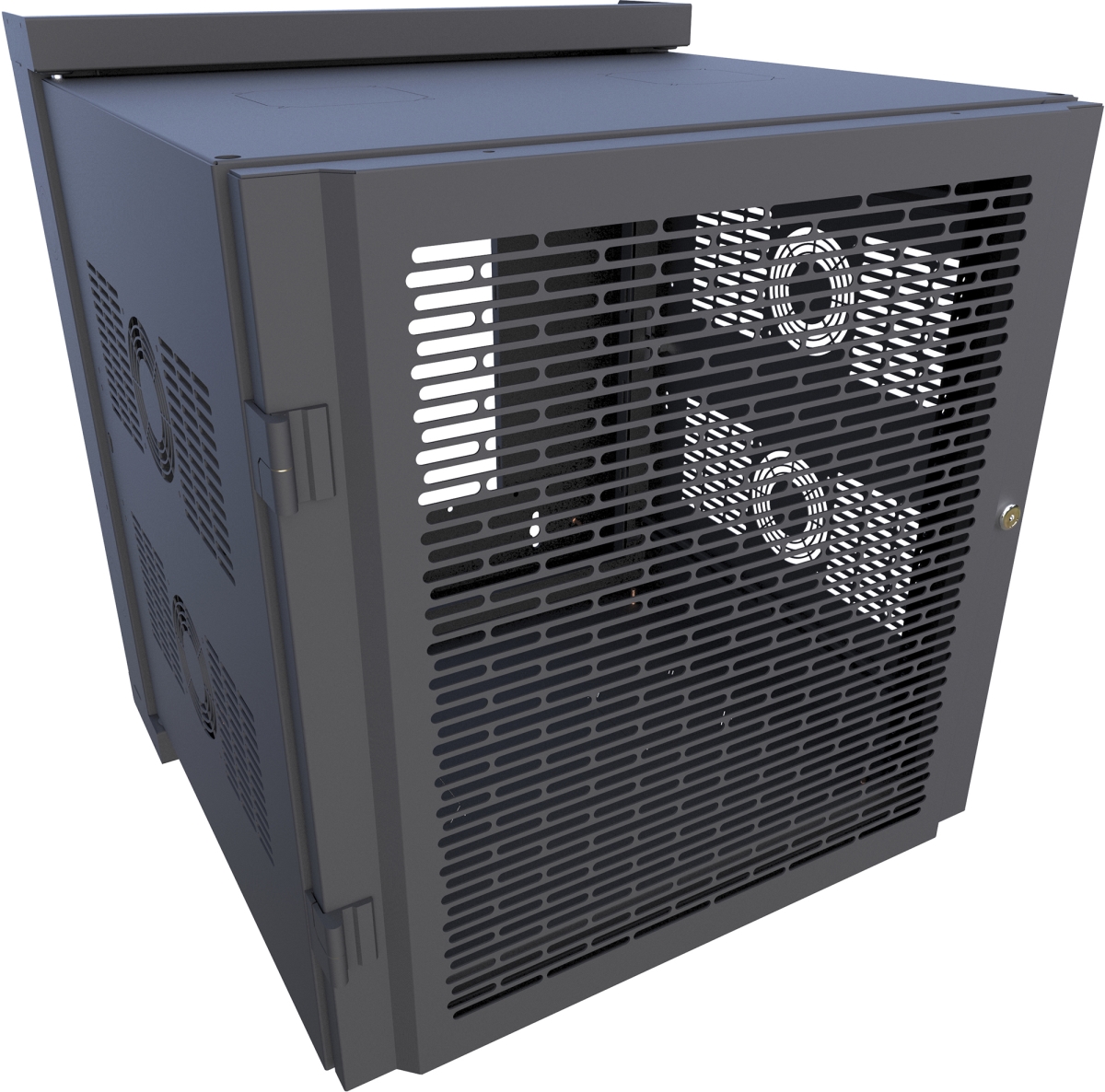 Picture of Hammond HWM2412U20BK 25 in. 12RU Swing-Out Cabinet with Vented Door for HWM Series, Black