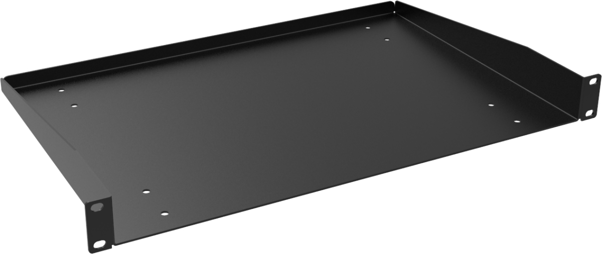 RASU190112BK1 12 in. 1RU Solid Rack Shelf, Black