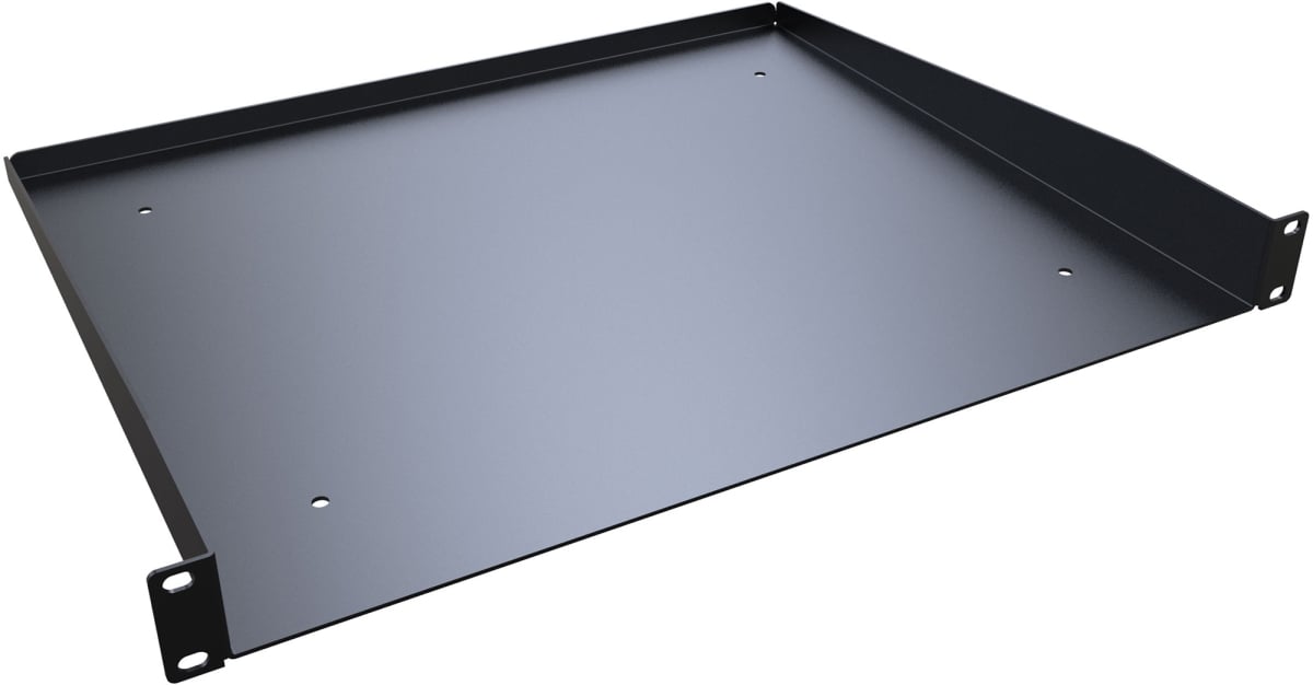 RASU190115BK1 15 in. 1RU Solid Rack Shelf, Black