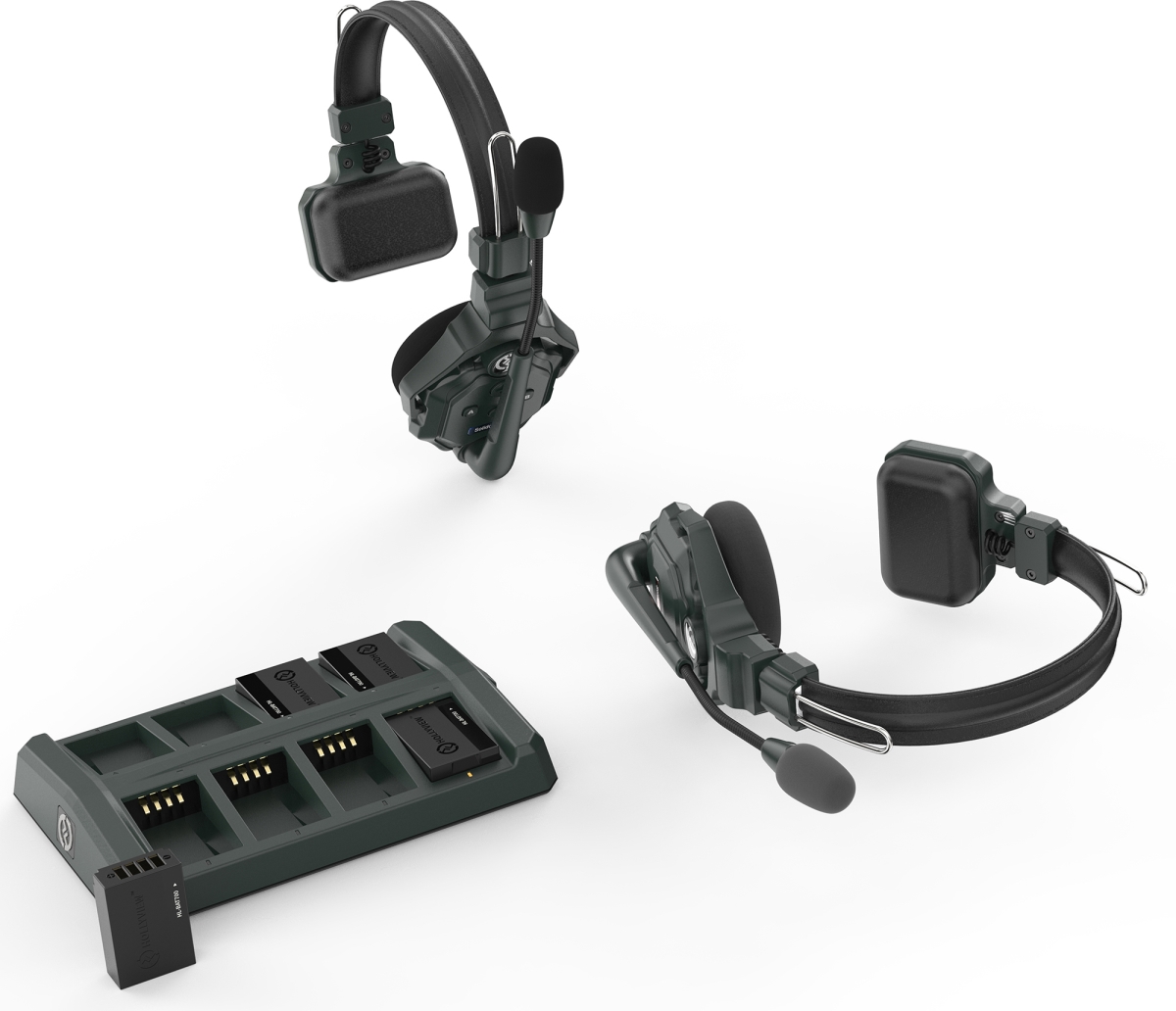 HL-SOLIDCOMC1-2S 1000 ft. Line of Sight Full Duplex Wireless Intercom System with 2 Headsets